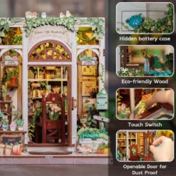 Green life bookshop - maquette booknook serre-livre
