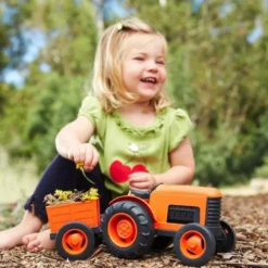 Green toys - tracteur orange