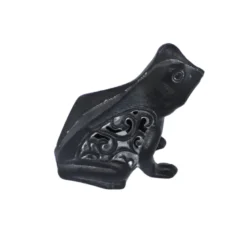 Grenouille de jardin en fonte noire 13 x 11 cm