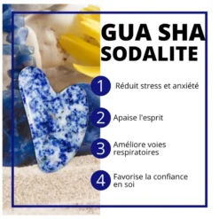 1 gua sha en sodalite bleue + housse