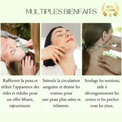 Gua sha et rouleau visage en jade vert