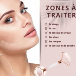 Gua sha et rouleau visage en quartz rose