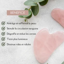 Gua sha et rouleau visage en quartz rose