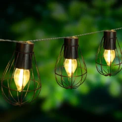 Guirlande cage 10 ampoules noir keny