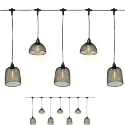 Guirlande guinguette abat-jour led 2,5 m – blanc chaud, raccordable