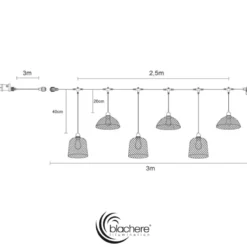 Guirlande guinguette abat-jour led 2,5 m – blanc chaud, raccordable