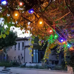 Guirlande guinguette led 4,5 m multicolore – solaire et secteur