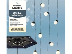 Guirlande lumineuse extérieure 24 ampoules pour parasol - 1,20 m - jardideco