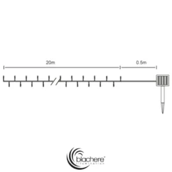 Guirlande solaire led 20m blanc pur – éclairage extérieur - 200 led