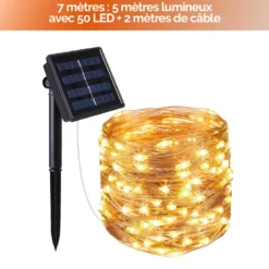 Guirlande solaire 7 m - blanc chaud