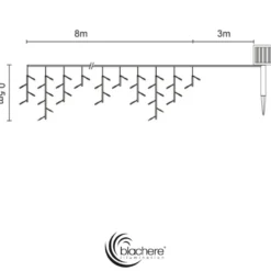 Guirlande stalactite solaire led 8m blanc pur
