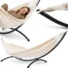 Hamac beige avec support arqué acier 300 cm 100 kg hypermotion