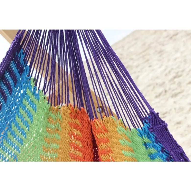 Hamac chaise filet arc-en-ciel