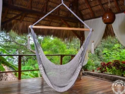Hamac chaise jinopete xl blanc et gris