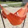 Hamac double orange à pompons