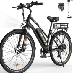 Hitway vélo électrique 28pc noir avec panier