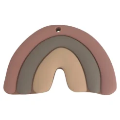 Hochet de dentition arc en ciel mauve