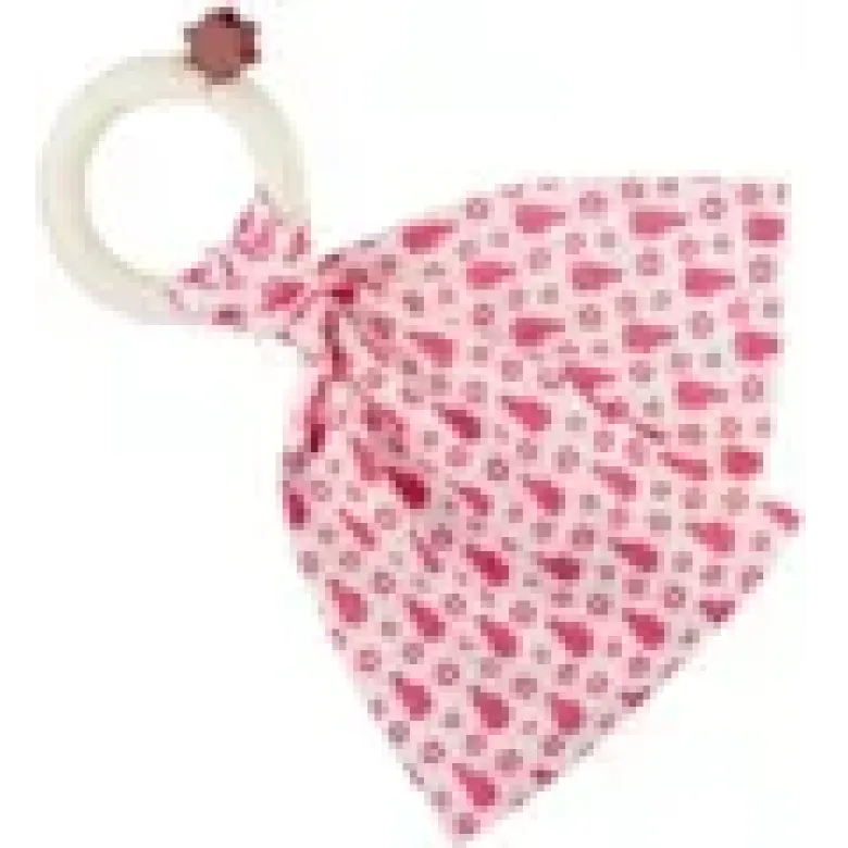 Hochet doudou bib0+ rose