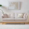 Hoga canapé 3 places scandinave velours côtelé beige
