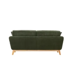 Hoga canapé 3 places scandinave en velours côtelé vert