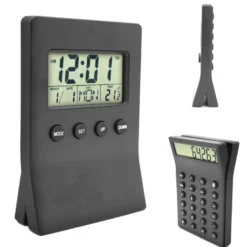 Horloge bureau 3 en 1 - calculatrice - thermomètre réveil