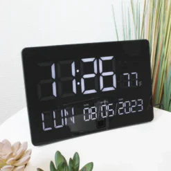 Horloge curve xxl écran incurvé heure température 2 alarmes