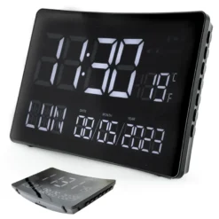 Horloge curve xxl écran incurvé heure température 2 alarmes