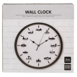 Horloge design villes du monde 30 cm