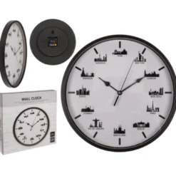 Horloge design villes du monde 30 cm