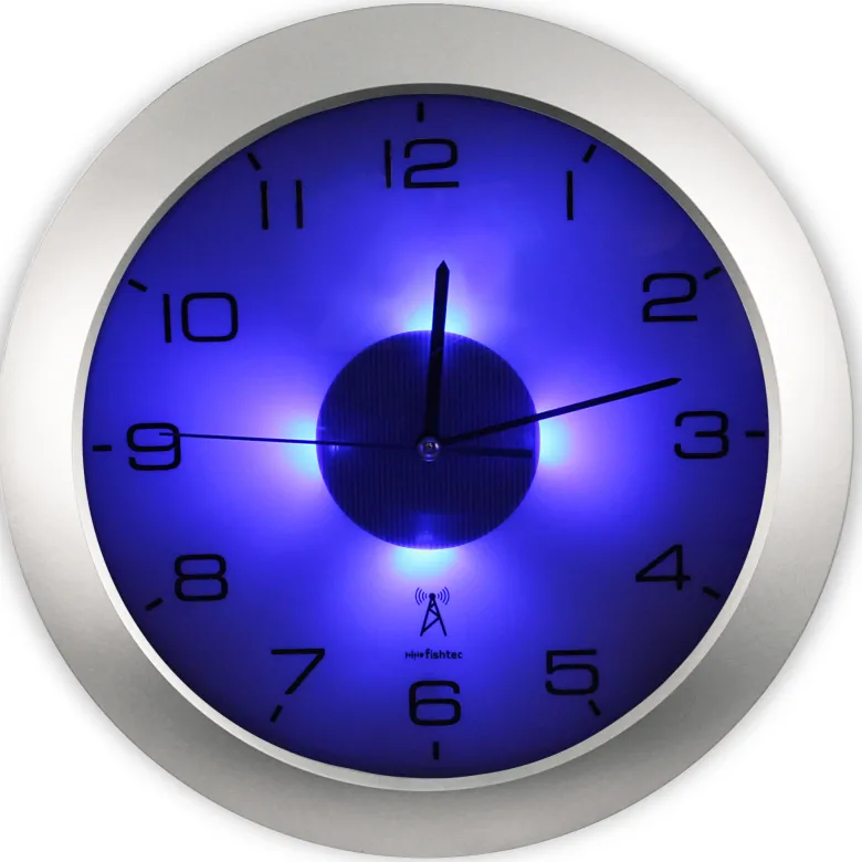 Horloge murale lumineuse led radiopilotée 30 cm 3 modes silencieuse