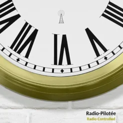 Horloge murale radiopilotée ø 25 cm - style rétro silencieux