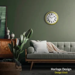 Horloge murale radiopilotée ø 25 cm - style rétro silencieux