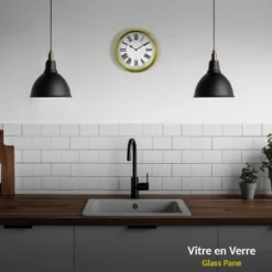 Horloge murale radiopilotée ø 25 cm - style rétro silencieux