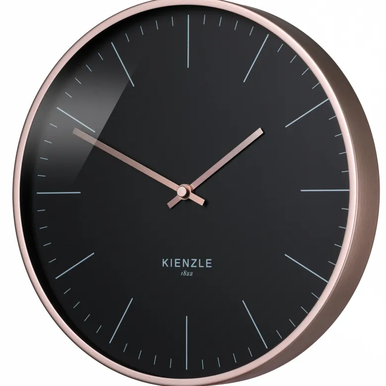 Horloge murale radio-pilotée kienzle dcf modern 25 cm or rose noir