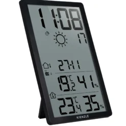 Horloge murale radio-pilotée météo kienzle jumbo neo lcd verticale