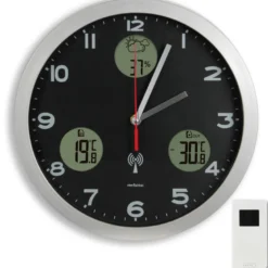 Horloge murale station météo lcd radiopilotée
