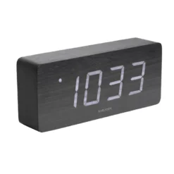Horloge réveil en bois square - h. 9 cm