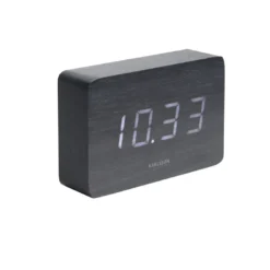 Horloge réveil en bois square - h. 10 cm