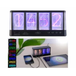 Horloge à tubes led rvb et chargeur usb