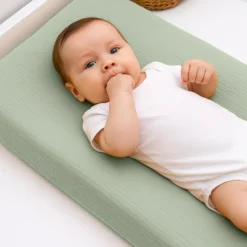 Housse de matelas à langer bio vert