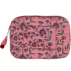 Housse de protection ordinateur en coton Rose