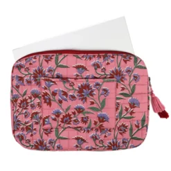 Housse de protection ordinateur en coton Rose