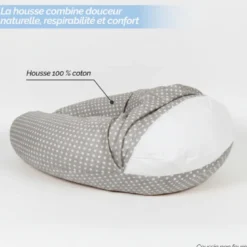 Housse pour coussin de grossesse Gris et blanc