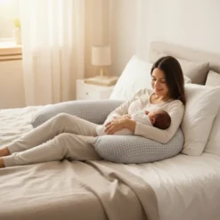 Housse pour coussin de grossesse Gris et blanc