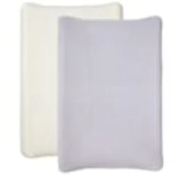 Housse pour matelas à langer écru &nbsp; lilas - lot de 2 - eponge 50x70 cm