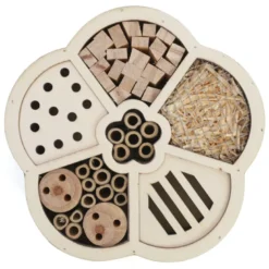 Hôtel à insectes artisanal fleur en bois de pin non traité certifié FSC®
