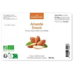 Huile d'amande douce bio - 200ml - fraîcheur garantie oxycert® - vierge & de 1??