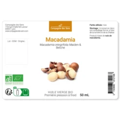 Huile de macadamia bio - 100ml - fraîcheur garantie oxycert® - vierge & de 1?? p