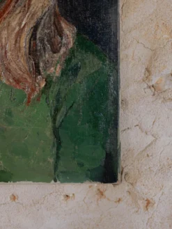Huile sur toile de la femme aux yeux vert n°367