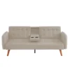 Inverness canapé 3 places convertible avec tablette centrale rabattable beige
